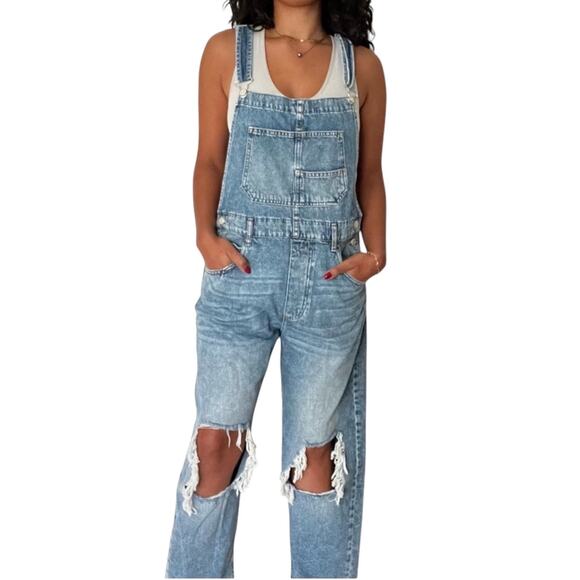 We The Free Blue Denim Overalls - Picture 2 of 16
